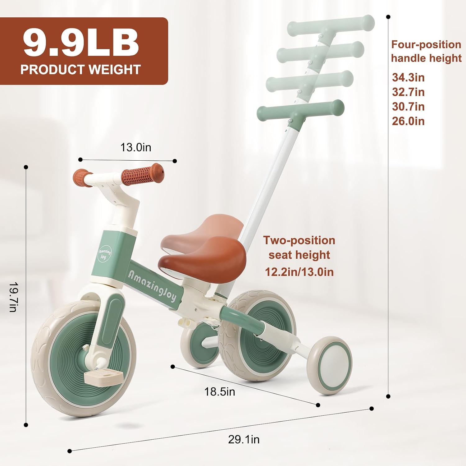 6-in-1 Toddler Tricycle for 1- - Balance Bike Kids 评论和价格