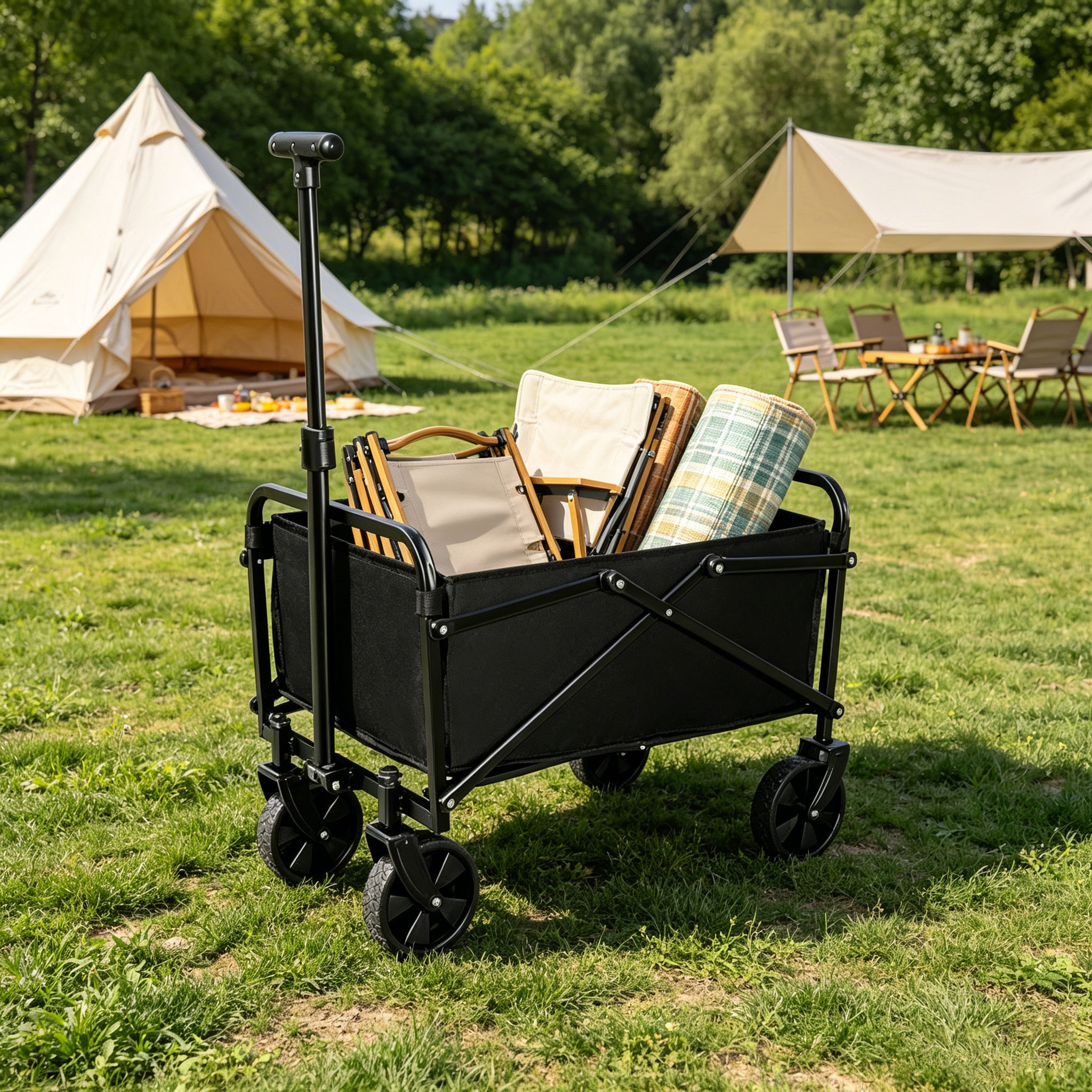 1PC Foldable Camping Wagon Car - Sports Equipment Trolley 评论和价格