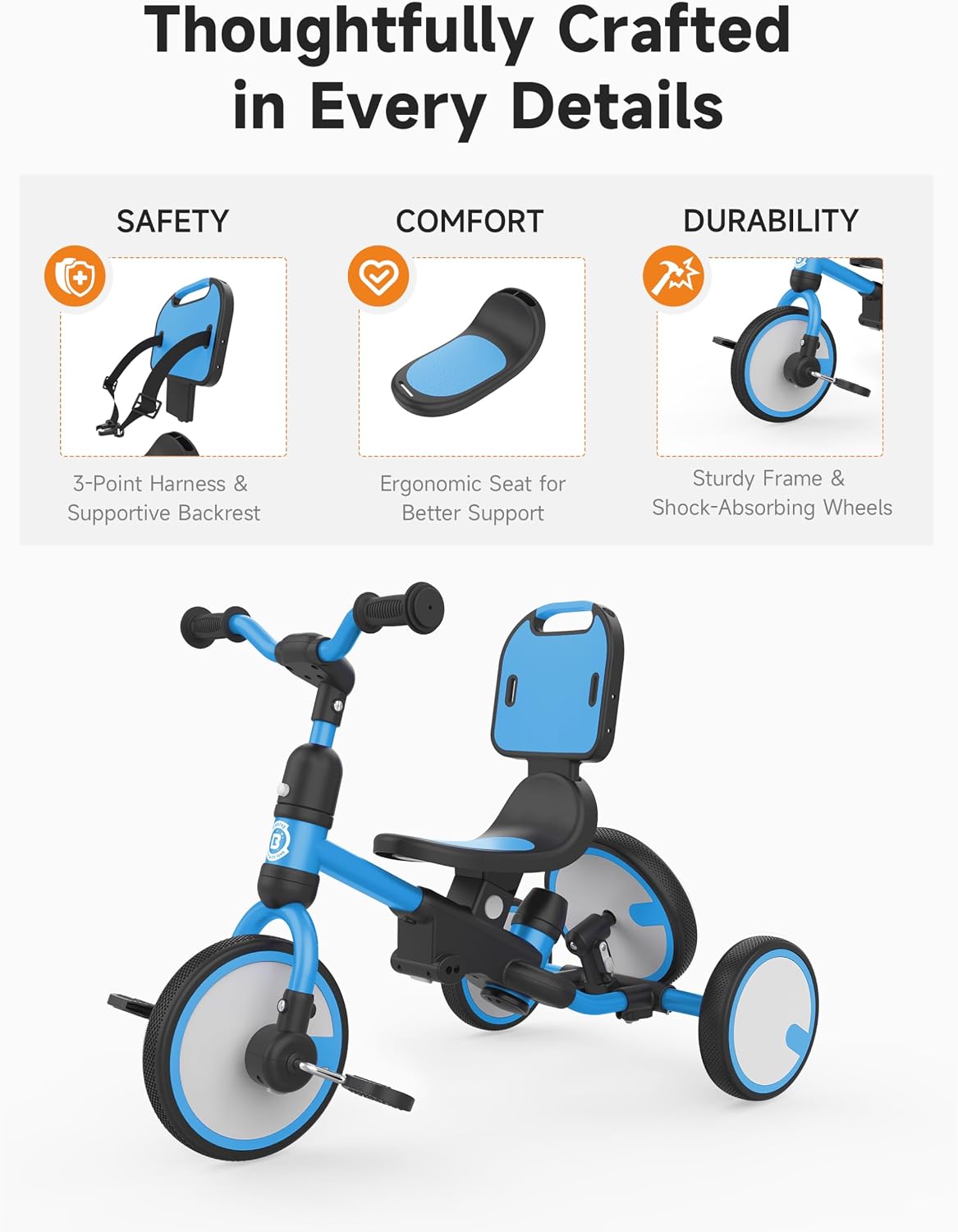 5-in-1 Toddler Tricycle with P - Balance Bike Kids 评论和价格