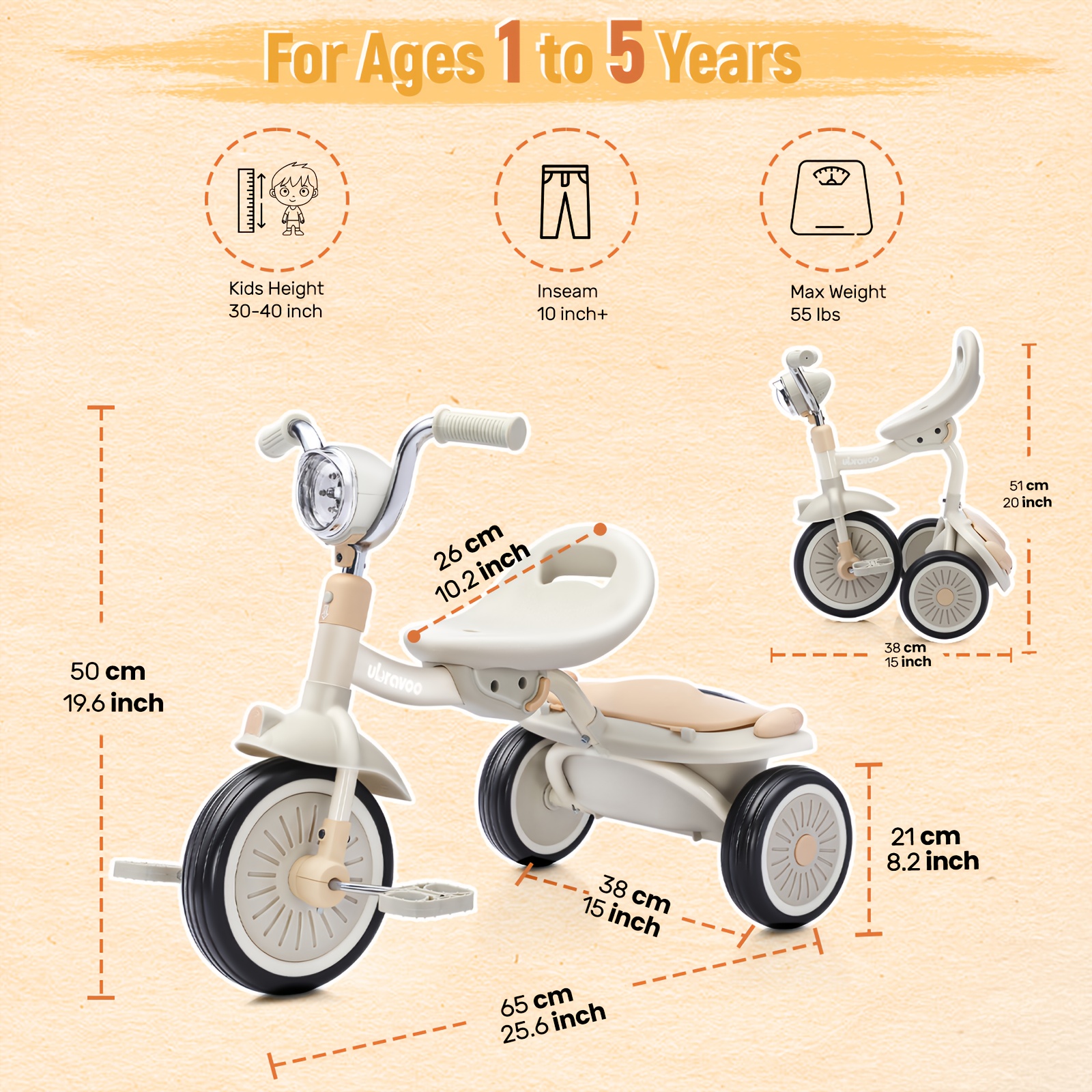 4-in-1 Kids Tricycle – 3-Wheel - Balance Bike Kids 评论和价格